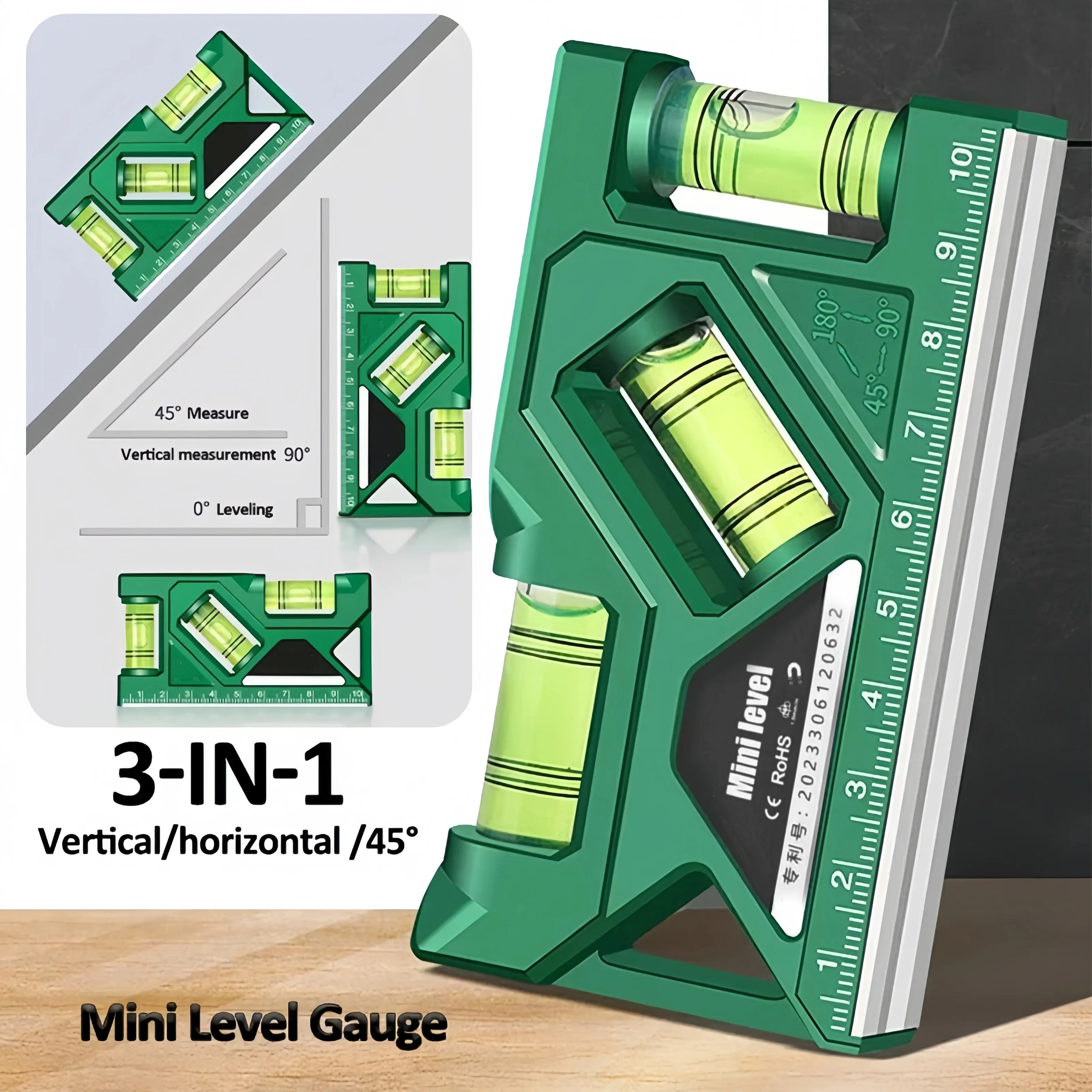 Mini Level Gauge High-precision Horizontal Vertical Measure Metric Ruler Protractor Home Portable Magnetic Pocket Level Gauge