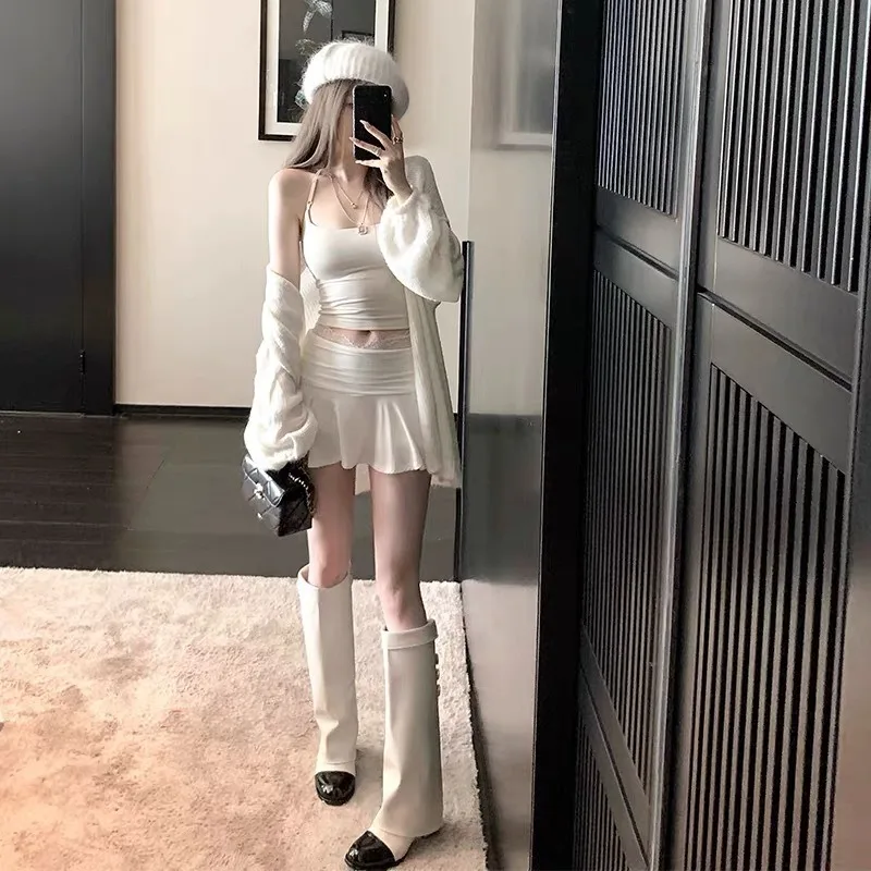 Fall and Winternew Arrivalfashion Women's Boots Tweed Style Over-the-knee Boots Large Tube Trousers Tube Boots