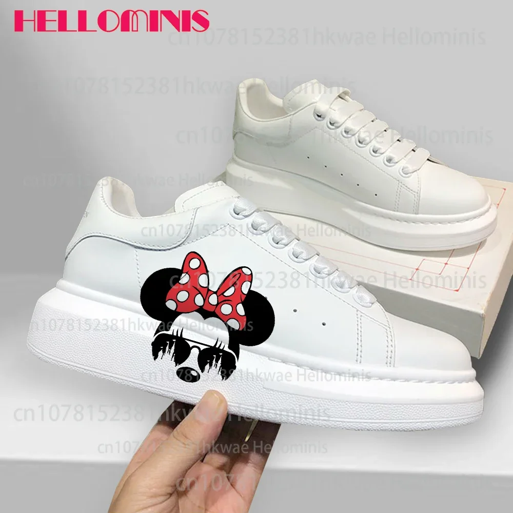 Mickey minnie Couple shoes Fashion Men Women casual Shoes Male Platform Sneakers Girls Casual kateboarding flats 3D graffiti