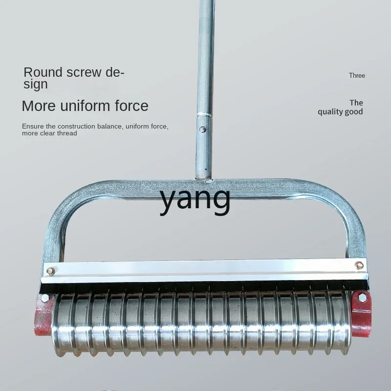 CX  concrete cement pavement anti-skid embossing device hand-pulled road hair pulling roller engraving device