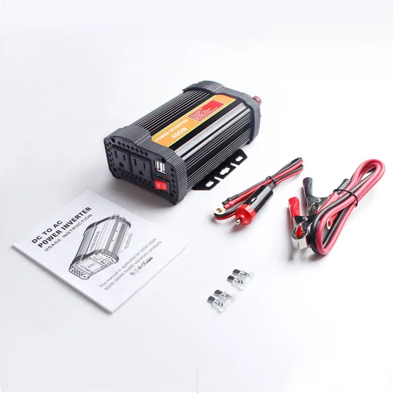 400W 12V Dual USB Port Car Inverter Household Voltage Converter Portable Car Transformer Convert 12V to 110V