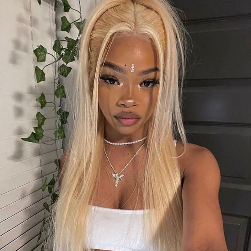 

Lace Front Wigs Braided Lace Front Wigs Blond Straight Hair Synthetic Lace Front Wig for Daily Wear