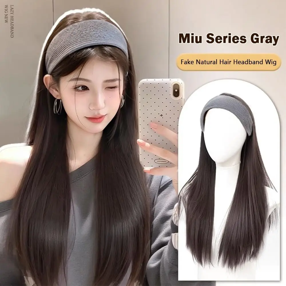 

New Long Wavy Curly Headband Hair Extension U-Shape Hairpieces Synthetic Natural Fake Half Hair Band for Women