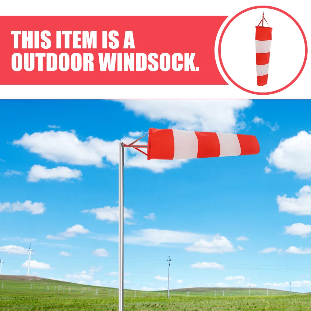 

2pcs Waterproof Warning Flags 60cm Red White Oxford Wind Indicators Heavy Duty Windsocks Outdoor Decorations Signals