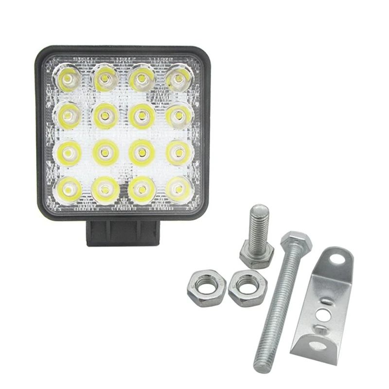 48W 6000K LED Spot Beam Square Work Lights Lamp Tractor SUV Truck 4WD 12V 24V