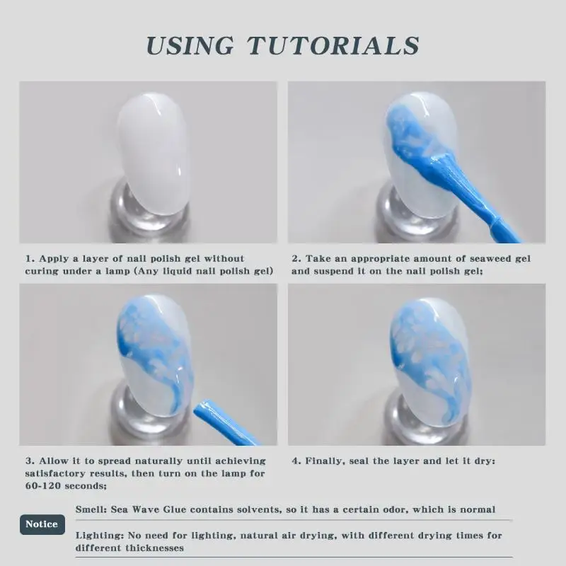 تتفتح بسرعة طلاء الأظافر فقاعة المحيط موجة هلام DIY مسمار الفن زهر هلام شبه دائم نقع قبالة الرخام هلام البولندية الورنيش #4