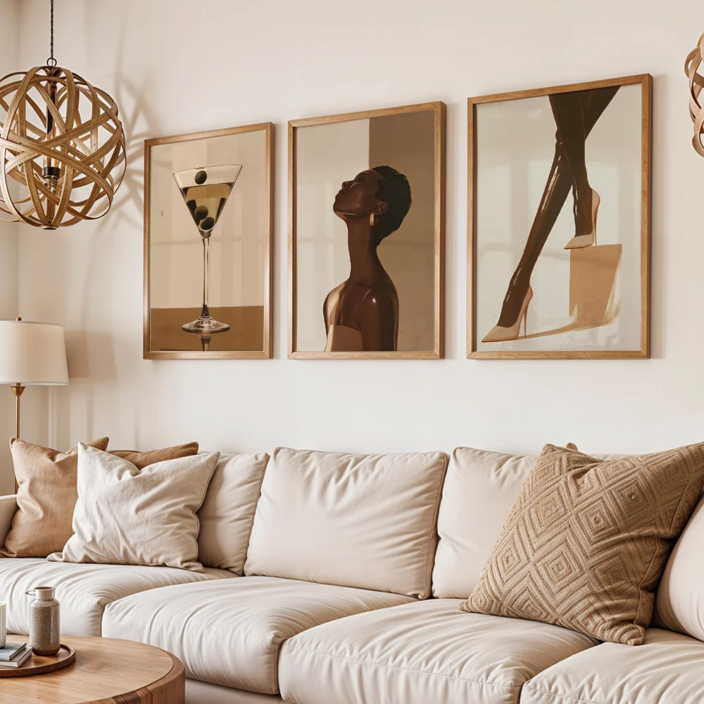 3 Pieces Of Elegant Women's High‑Legged Canvas Wall Decorations, Suitable For Bedroom And Living Room As Art Home Furnishings.