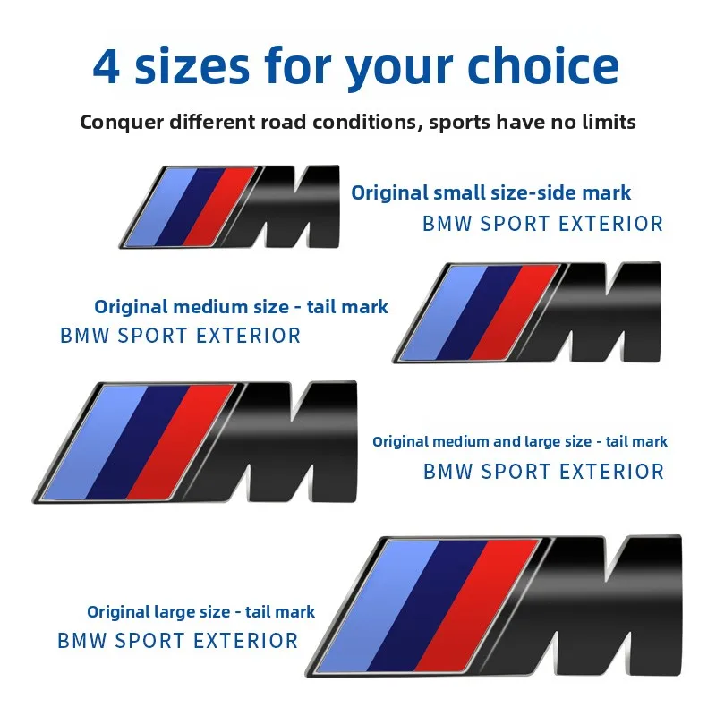 Emblemalateralguardabarroscoche ABS insignia para maletero trasero pegatina con logo M M3 M5 M6 X3 G20 E36 E34 X6 accesorios