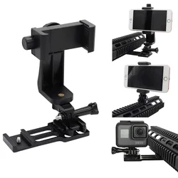 Tactical Side Rail Mount Adapter Action Camera Gopro Hero7 6 5 4 3 3 Iphone Samsung Phone Hunting Airsoft Shotgun Rifle Shooting