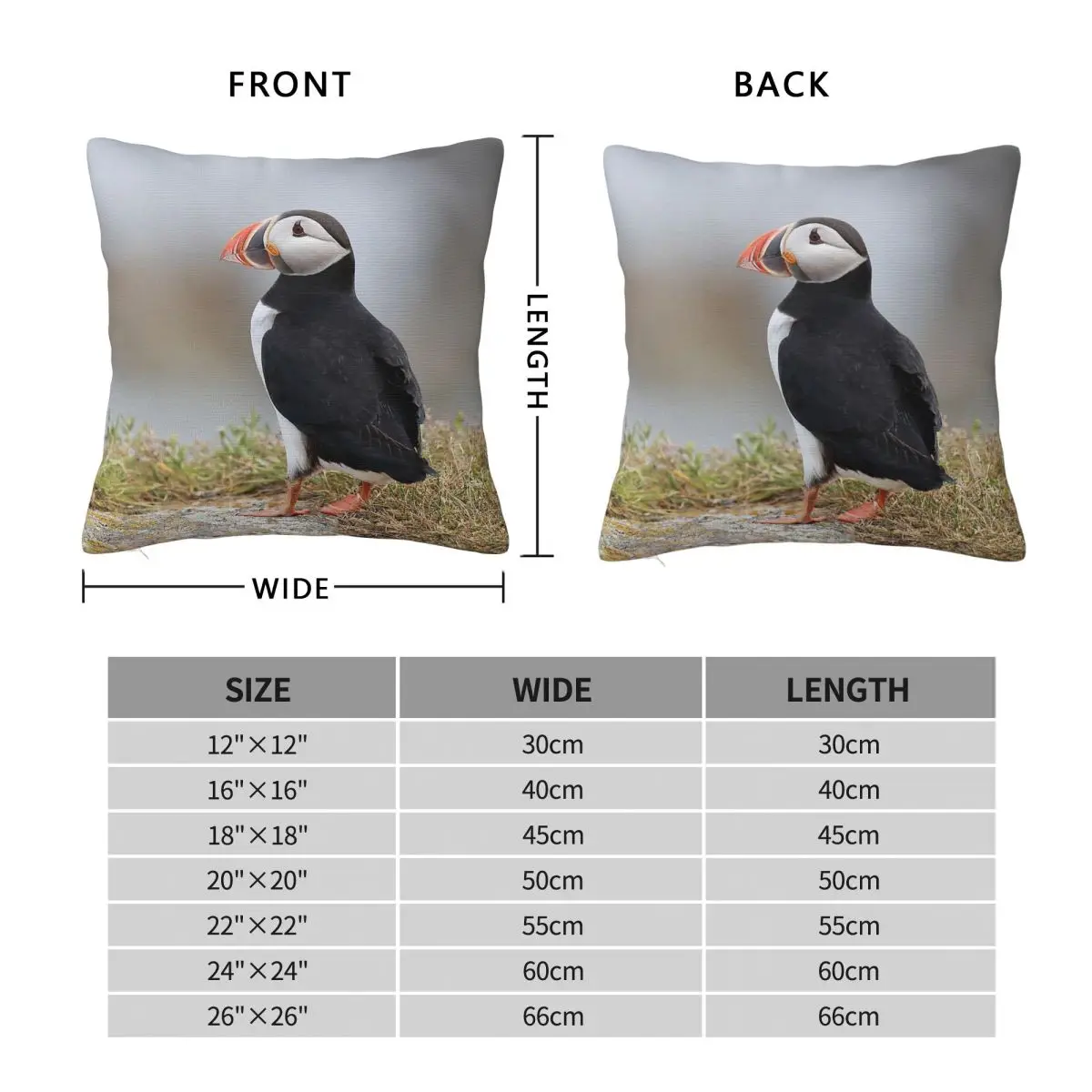 Atlantic Puffin Newfoundland Pillowcase Polyester Linen Velvet Creative Zip Decor Sofa Cushion Cover