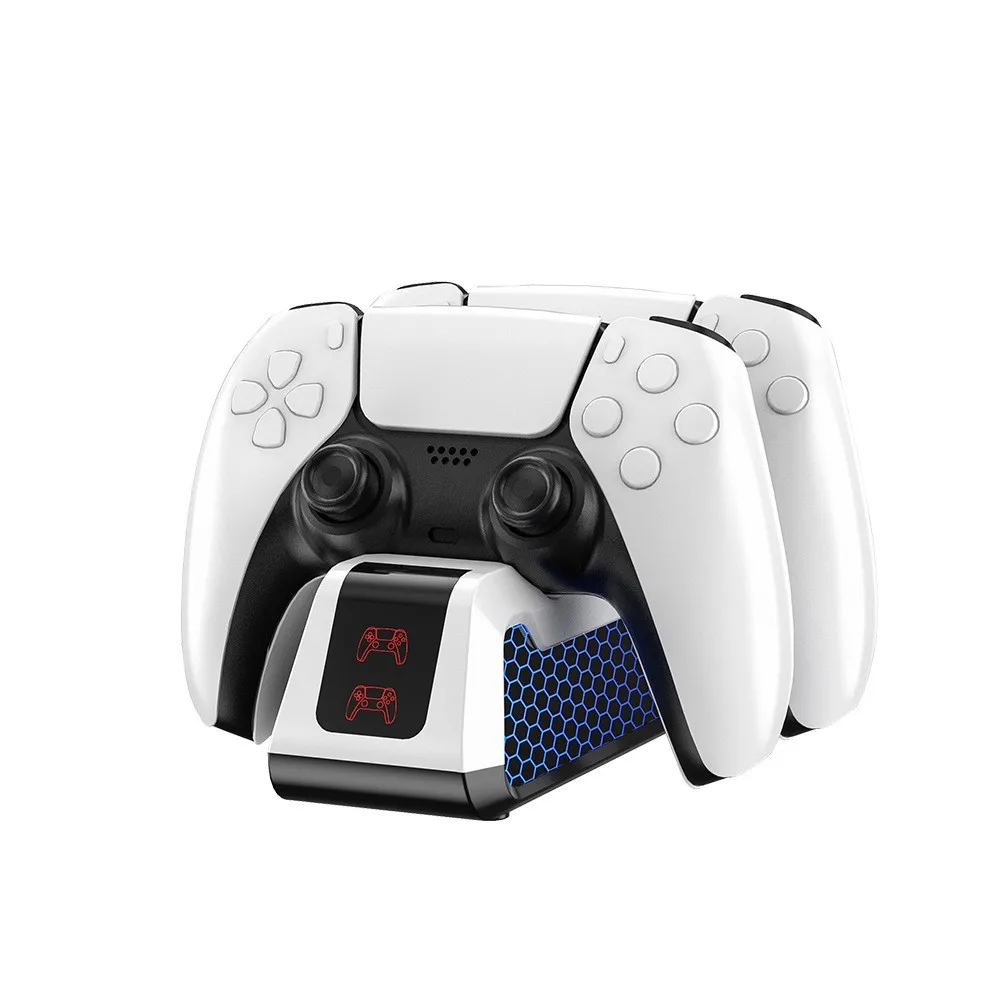 

Док-станция для зарядки двух контроллеров PS5, быстрое зарядное устройство с LED-индикатором и противоскользящим дизайном