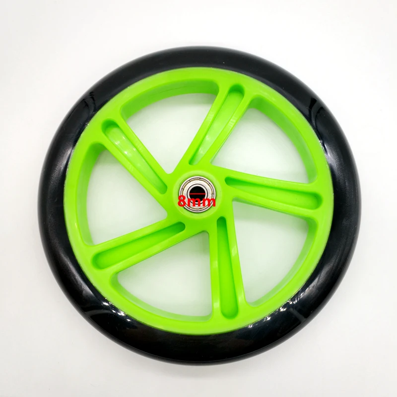 Strong Scooter Wheel, PU Material, Bearing abec-7, Inner Diameter 8mm, Max Load 150kg, 2Wheels per Lot, 200mm, 200x40mm