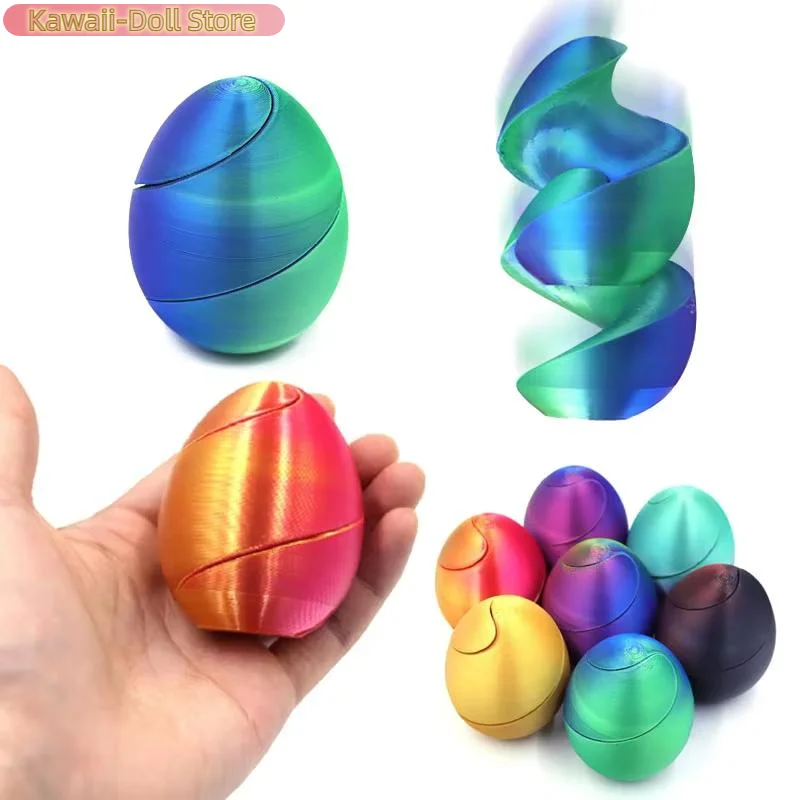 1Pc 3D Print Spiral Eggs Impossible Shuttle Toys Passthrough Sculpture Mini Vortex Thread Illusion Home Desktop Decor Toy