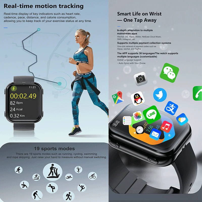 2025 ساعة ذكية جديدة مع سماعات أذن لاسلكية Smartwatch TWS بلوتوث سماعة مراقب معدل ضربات القلب ساعة رياضية ساعة اللياقة البدنية على مدار الساعة