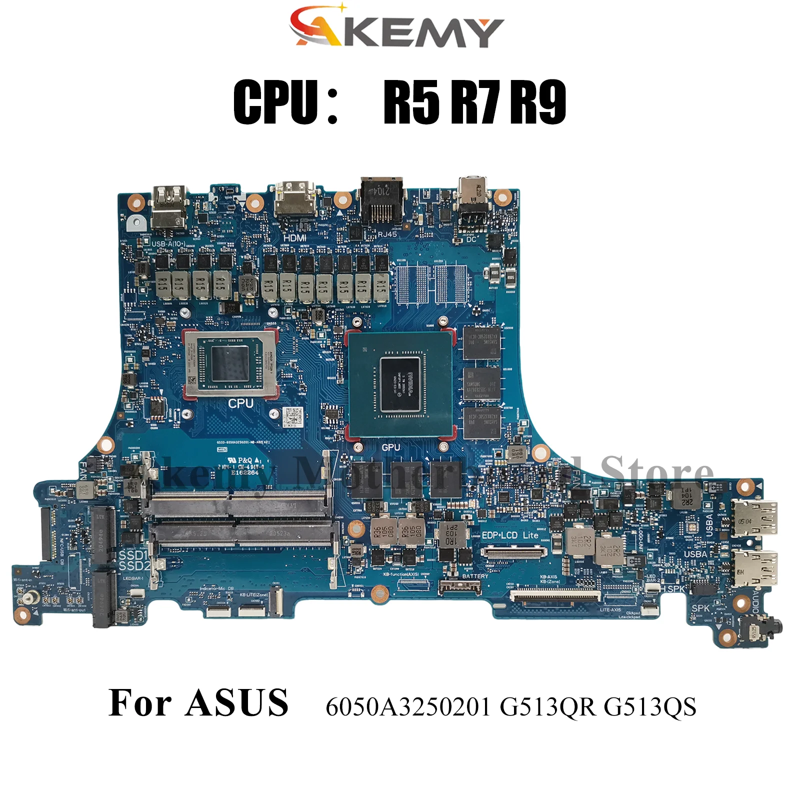 

6050A3250201 Материнская плата для ноутбука ASUS ROG Strix G15 G513QR G513Q G513QM G513QS Материнская плата с процессором R5 R7 R9 tests ОК быстрая доставка