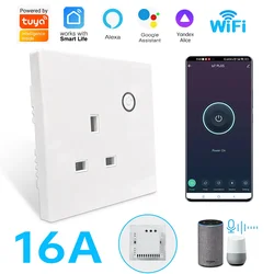 Tuya Mobile phone remote control switch, air conditioning water heater, TV 16A intelligent WiFi socket, 86 type panel