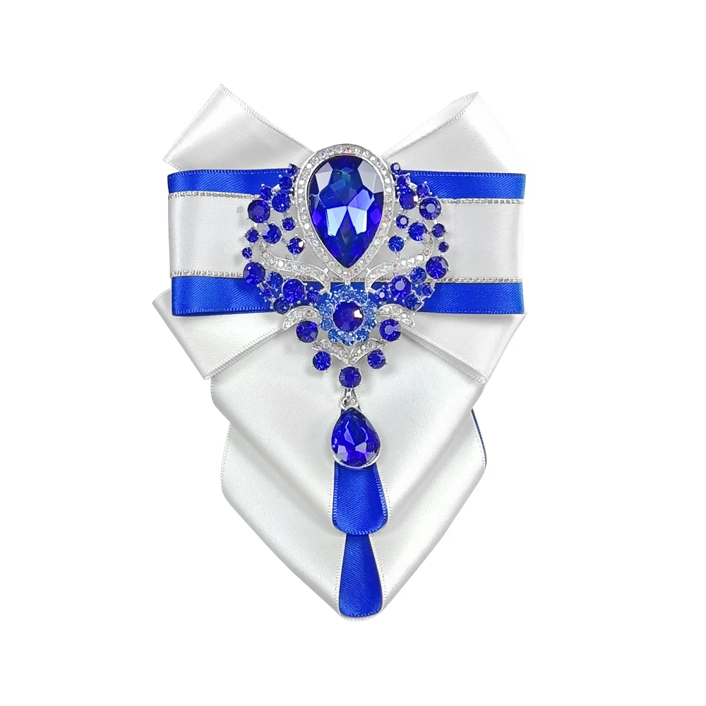 

Blue Rhinestone Bow Tie Original Handmade Jewelry Gifts High-end Men's Business Banquet Suit Collar Flowers Men Wedding Bow-tie