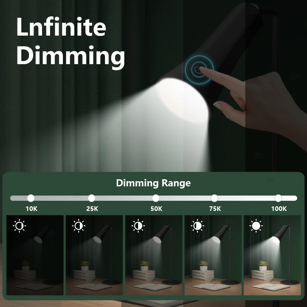 Rechargeable Study Desk Lamp Office Night Light Dimmable Led Light Bedside Touch Reading Table Lamp Eye Protection for Student