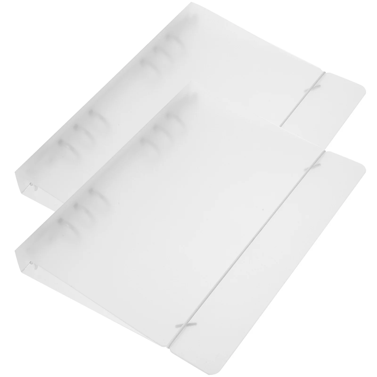 2pcs A5 Binder Notebook Shell Clear Plastic File Organizer For Office School Use Adjustable Ring Binder Document Storage Folder