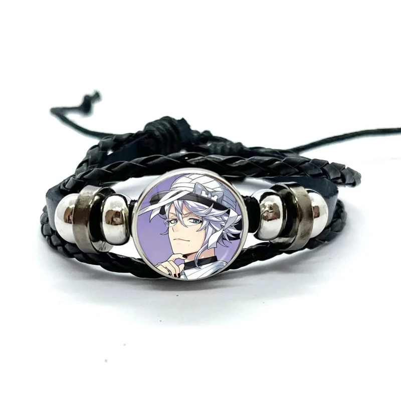 Twist Wonderland Leather Bracelets Glass Dome Snap Button Bracelet & Bangles Cartoon  Fashion Women Men Jewelry