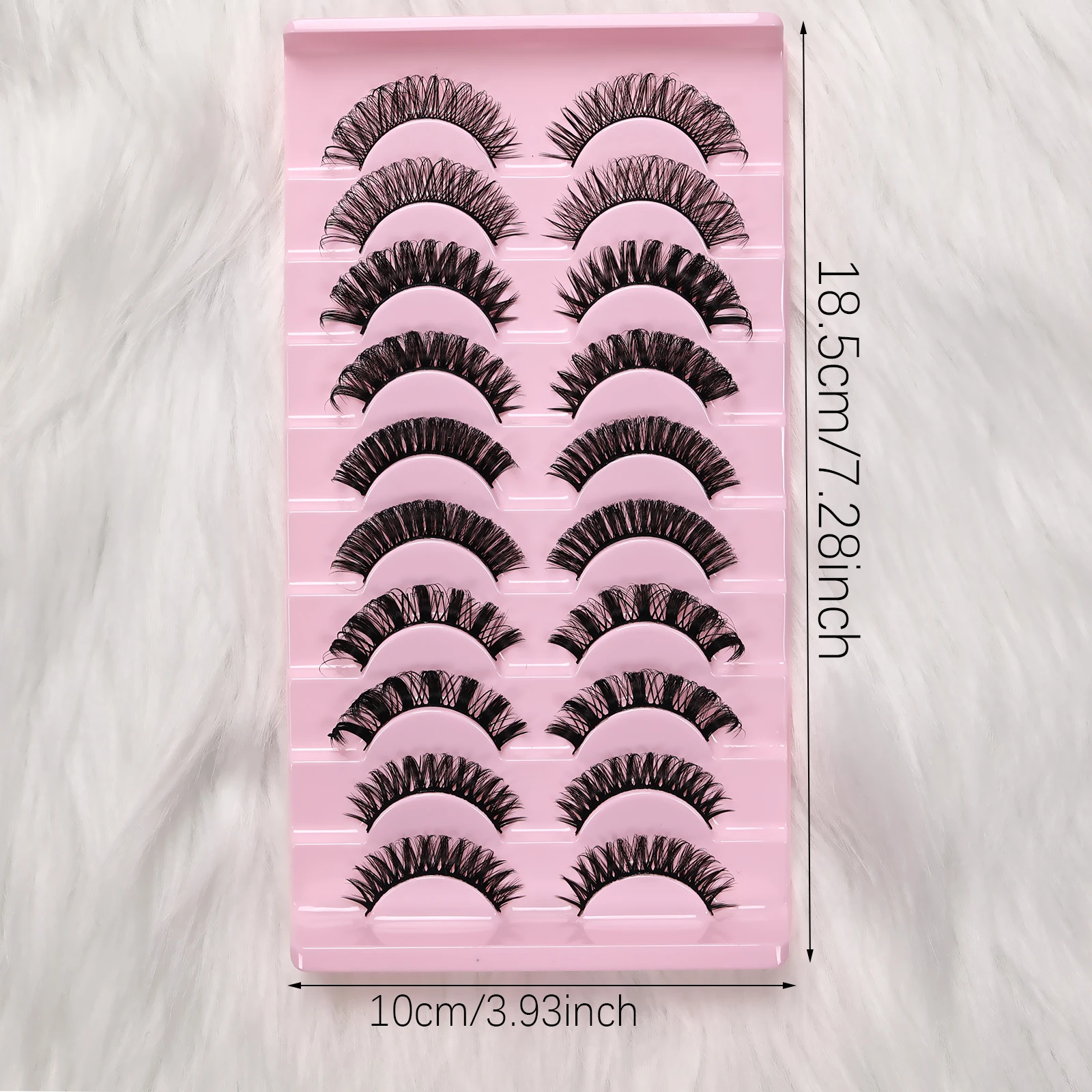 10 paia di ciglia finte russe D Curl, ciglia finte morbide e riutilizzabili per principianti per la festa quotidiana