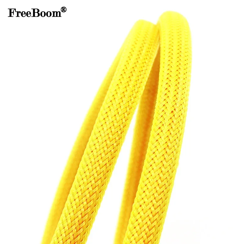 1~50m Yellow PET Braid Sleeve 2/4/6/8/10/12/14/16/20/25/30mm High Density Protect Snake Skin Wrap Sheath For Electric Cables