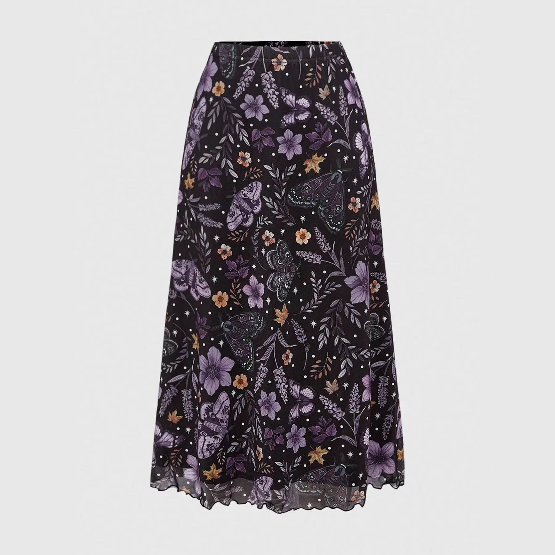 

Women's Retro Skirt Fairy Style Butterfly Moth Flower All-over Printed Versatile Multi-functional Skirt