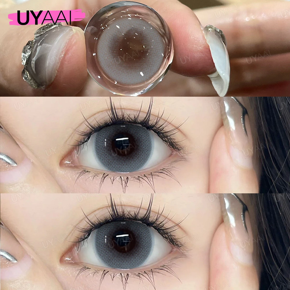 UYAAI Degree 0~6.00 Myopia Colored Contact Lenses with Graduation Red Cosmetic Purple Color Lenses Blue Eye Color Lens Green Len