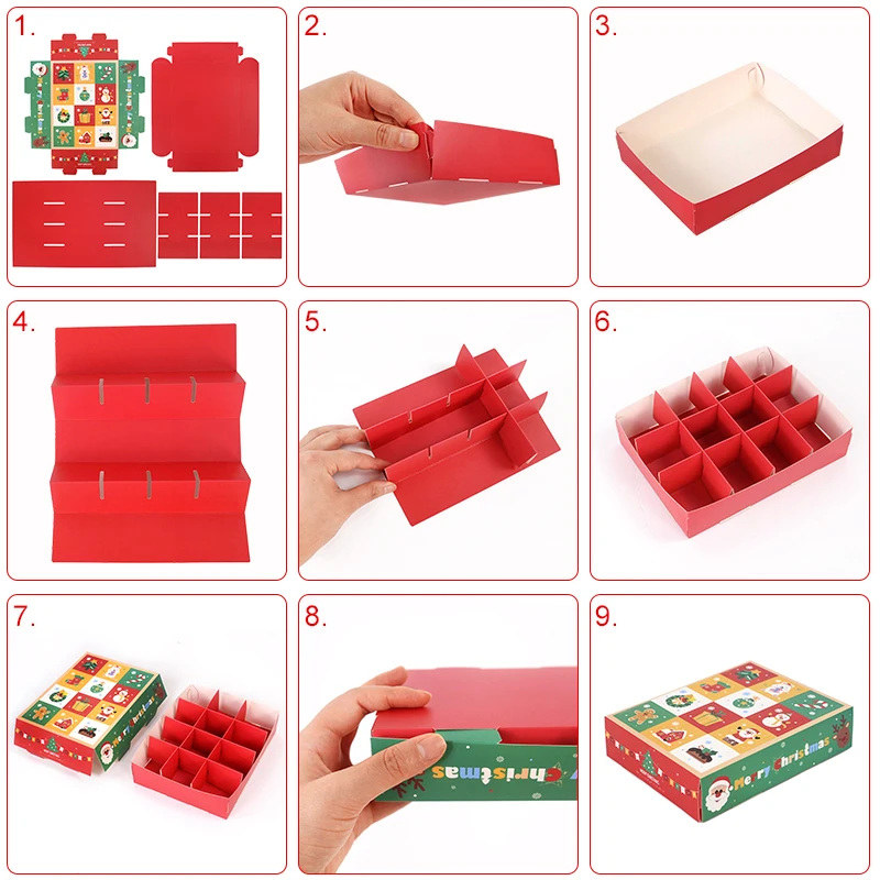 Advent Calendar Boxes 2pcs Empty Christmas Advent Calendar Boxes Fill 12 Days Advent Countdown Boxes Cardboard Treasure Boxes