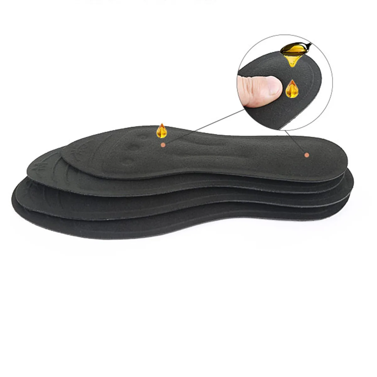 

Tpu Liquid Orthotic Massaging Insoles Black Size Thin Flexible Gel Inserts Relieve Foot Knee Pain Plantar Fasciitis Absorb