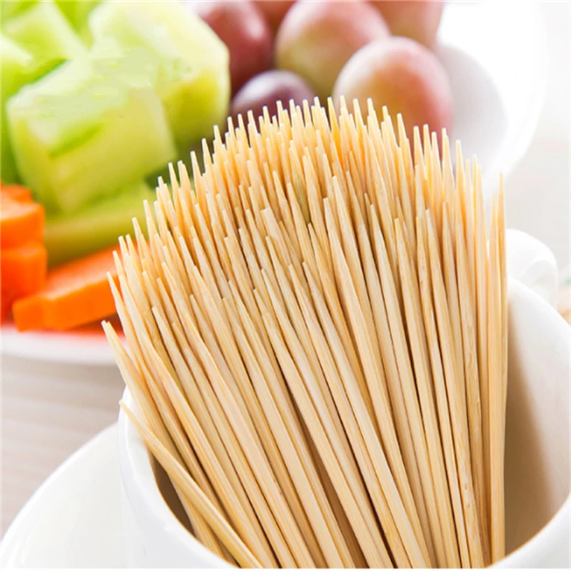 200PCS / Bag Bamboo Toothpick Disposable Natural Toothpicks Fruit Single Sharp Tooth Sticks Family Restaurant Care Tool