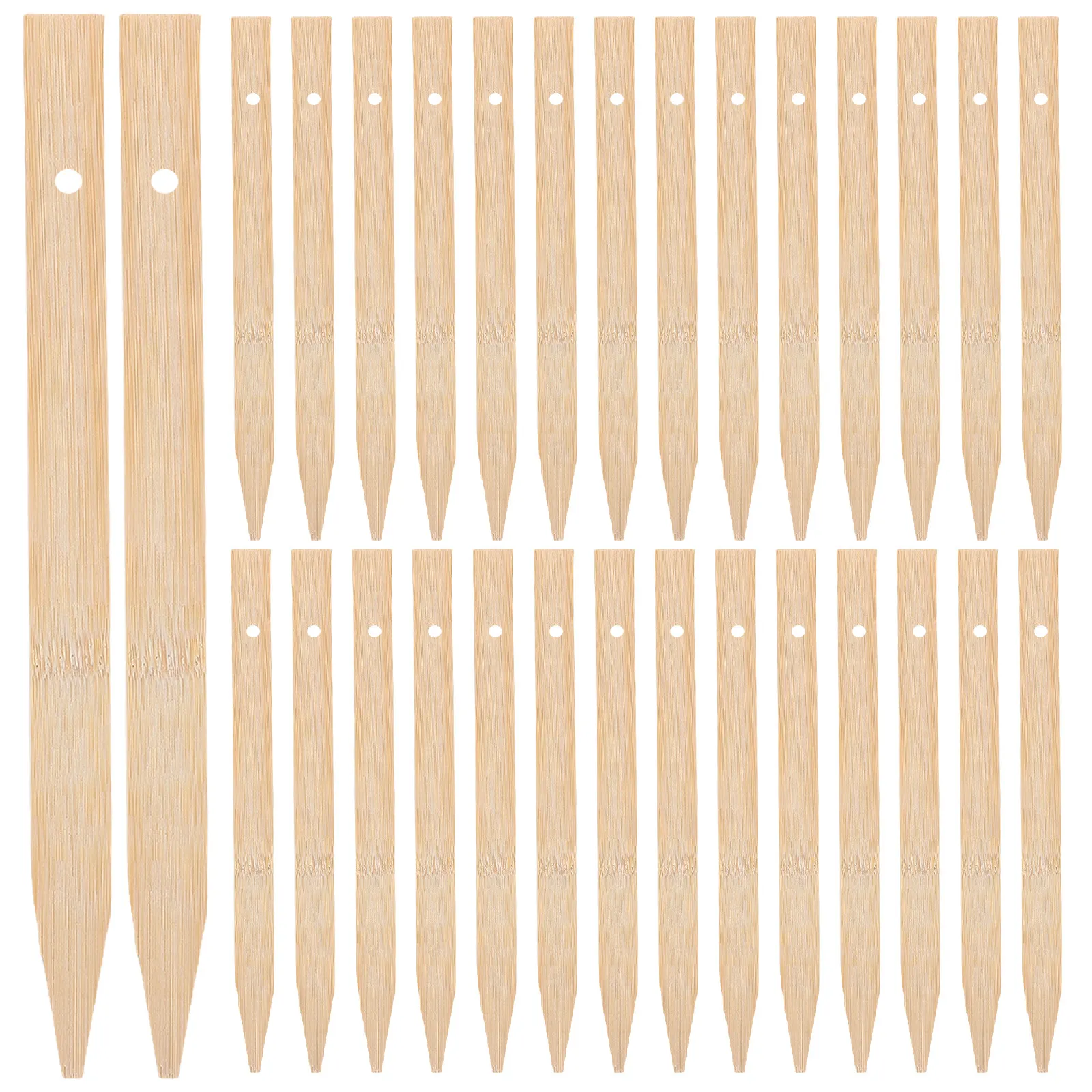 30Pcs Bamboo Survey Stakes 9.8 Inch Heavy Duty Marking Stakes for Property Line Lot Boundary and Garden Tags Property Markers