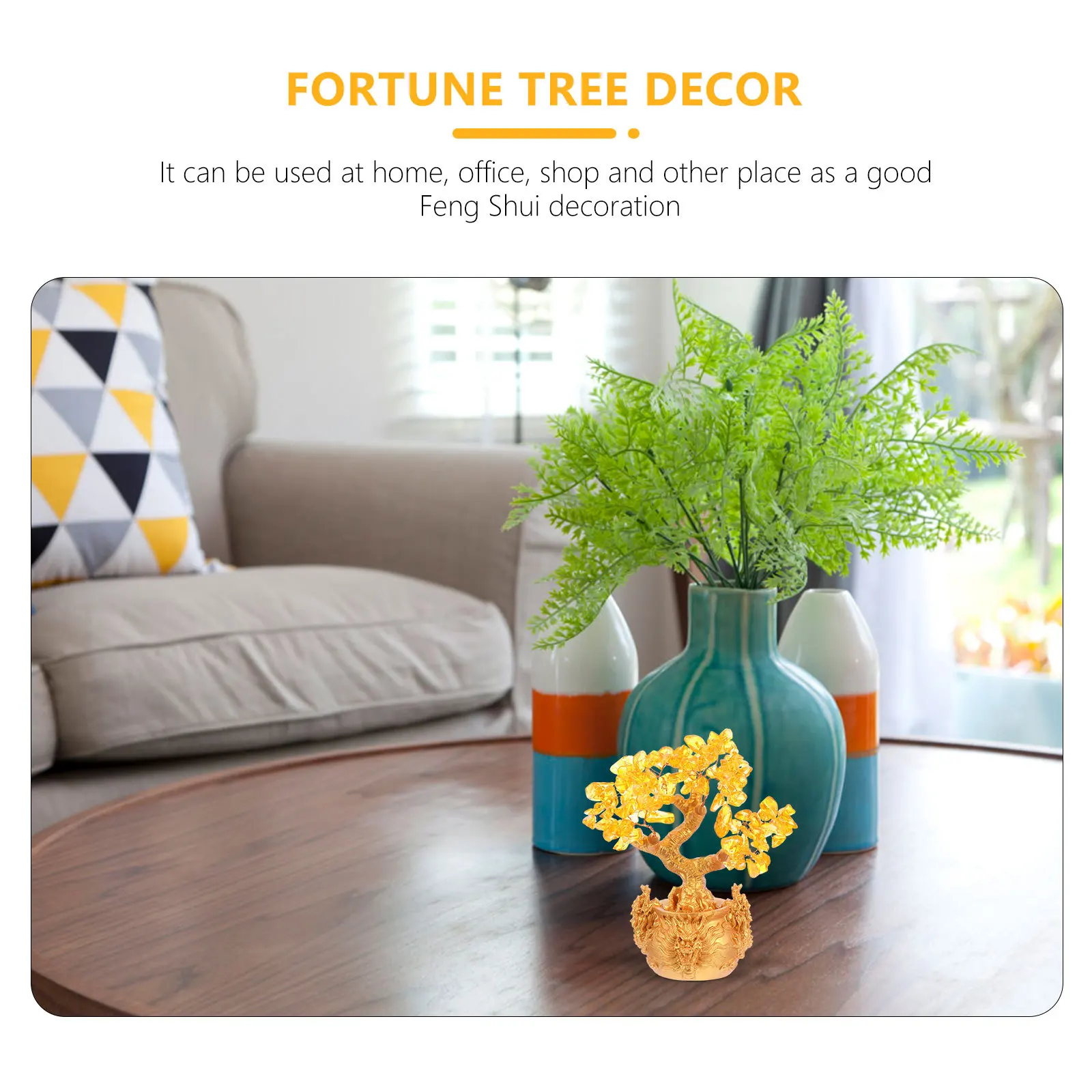 

1Pcs Feng Shui Crystal Money Tree Desktop Ornament Fortune Tree Decor Home Office Wealth Prosperity Symbol Desktop Ornament