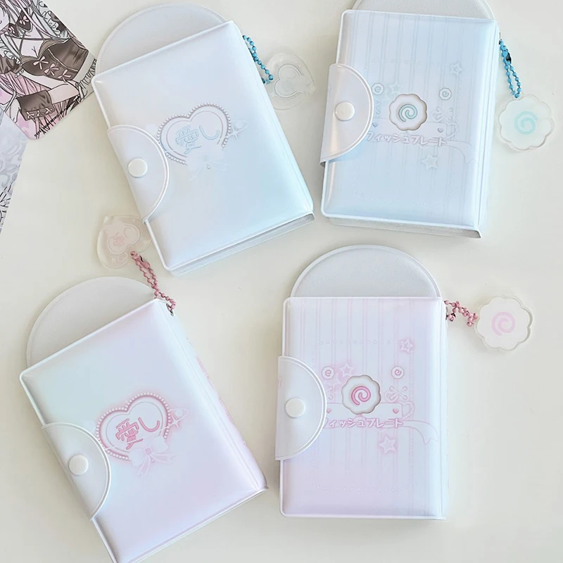 Blue Pink Hollow Photo Album 3 Inch Kpop Idol Photocard Holder Cartoon Pendant Mini Instax Photos Collect Book Pictures Storage