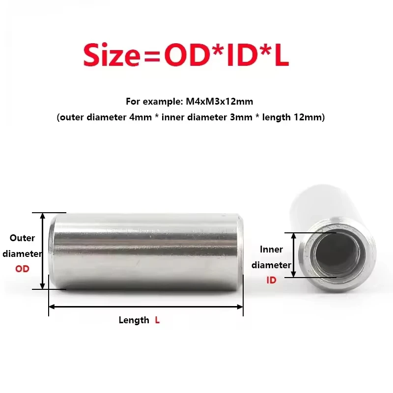 M3 M4 M5 M6 304 Stainless Steel Internal Thread Cylindrical Pin Internal Thread Perforated Positioning Fastener Hollow Pin