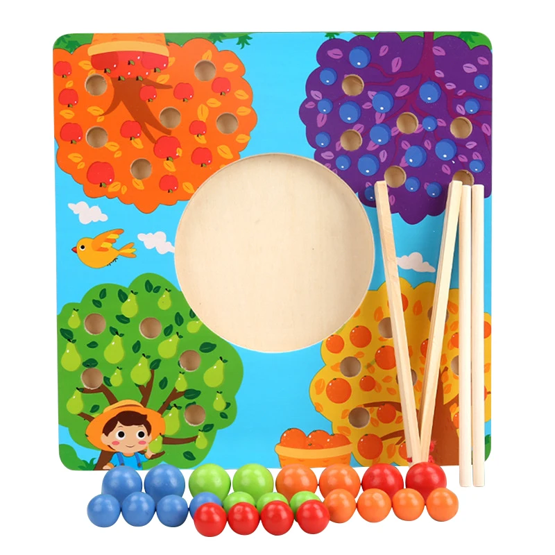 NEUE Kinder Clip Perlen Holz Spielzeug Perle Puzzle Spiel Farbe Passenden Erkenntnis Montessori Pädagogisches Spielzeug Lernen Geschenke für Kinder