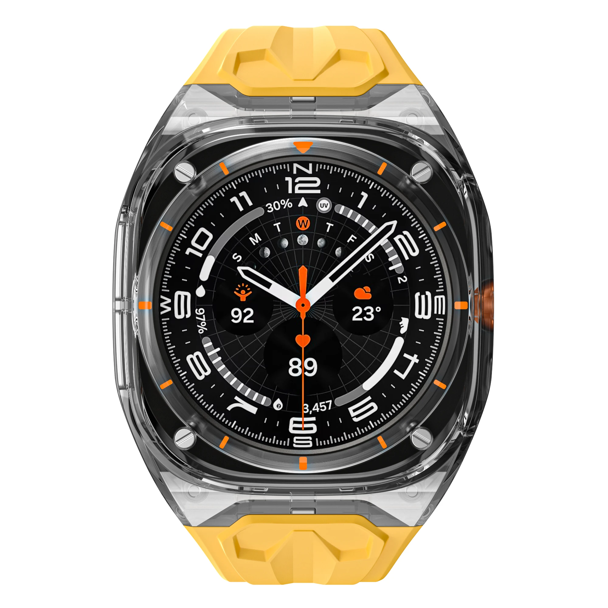 Luxury kit strap+case for Samsung Galaxy Watch  Ultra 47mm silicone ring strap, for Galaxy Watch Ultra men's wristband