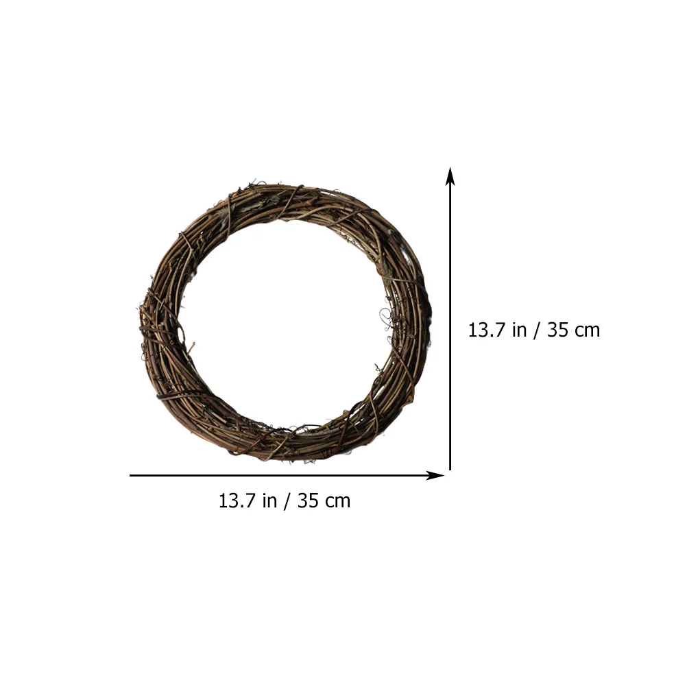

2Pcs Rattan Wreath Frame DIY Round Garland Rings for Front Door Wall Decor Easter Thanksgiving Halloween Christmas