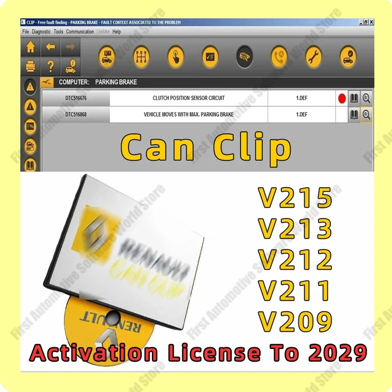 Herramienta de diagnóstico con Clip Can para Renault, nuevo modelo SW V215 V213 V212 V211 V209, Reprog V191, Extractor de pines y Dialogys V4.72, regalos gratuitos