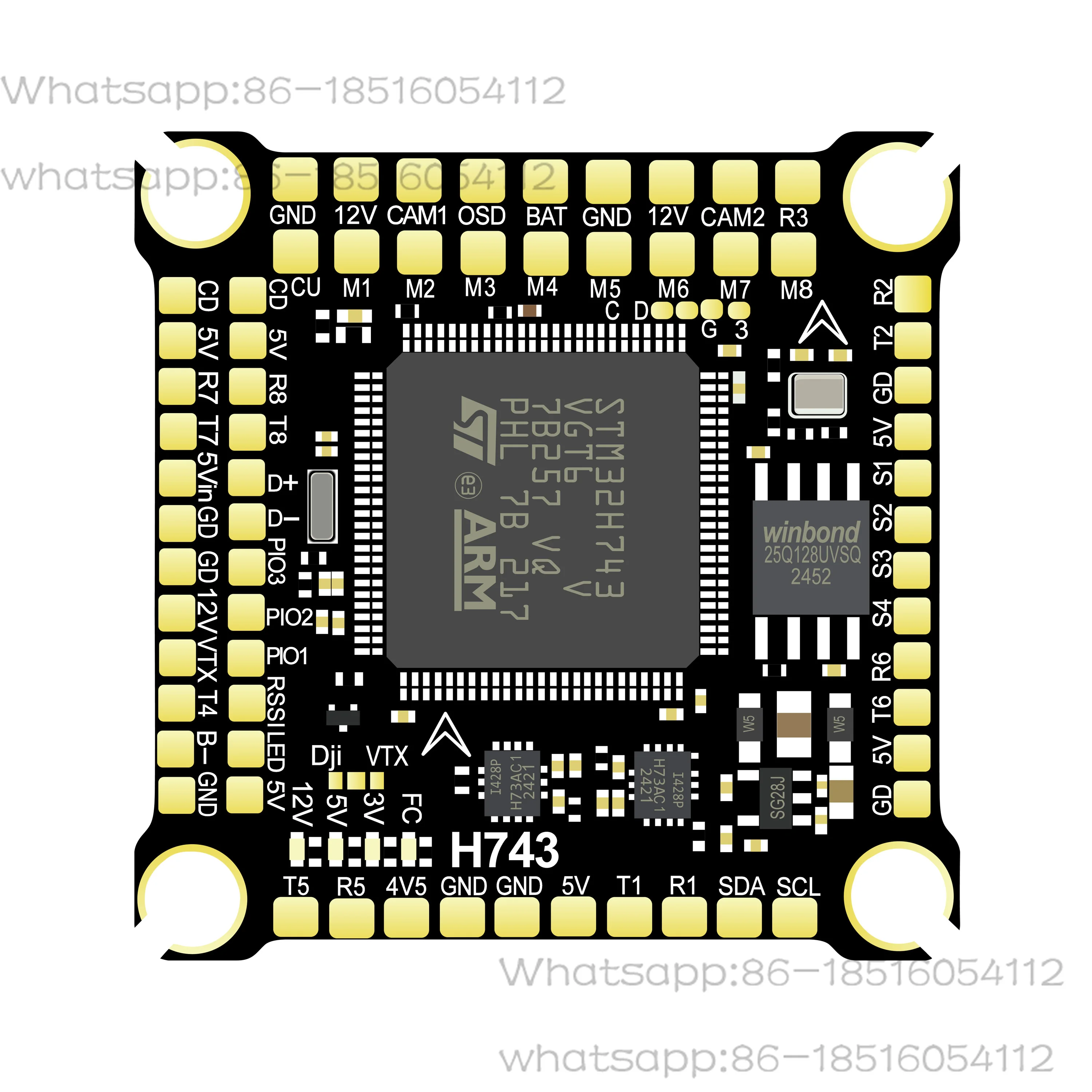 H743 55A 60A 70A ESC for FPV Racing Drone, 8-Bit Flight Controller for Multirotor RC Aircraft