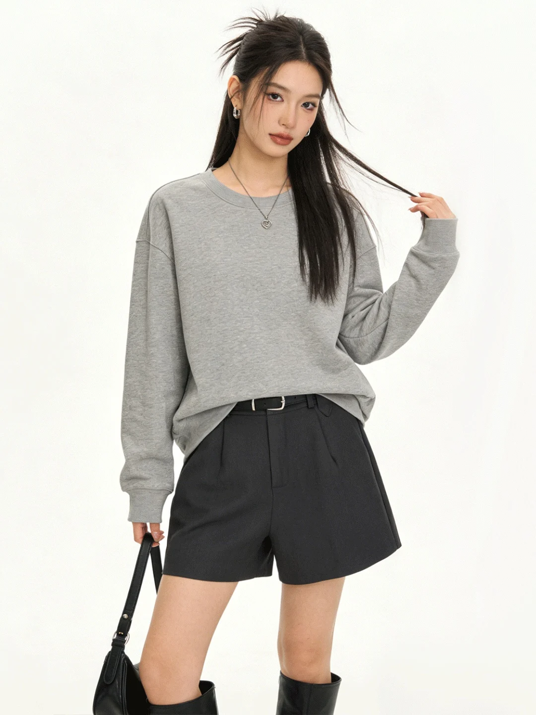 

Casual Commute High Waist A-Line Wide Leg Pants Women's Early Spring Korean Style Suit Shorts Belted Versatile Casual Trousers