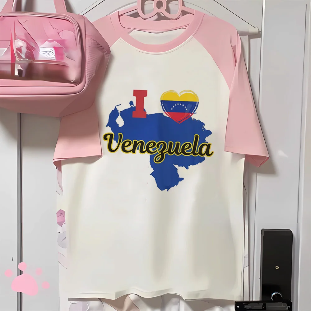 Venezuela t shirt women funny manga comfortable top female y2k designer comic clothing