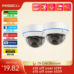 MISECU HD 5MP 4MP H.265 Surveillance IP POE Camera Microphone Dome Indoor Motion Detect Security Home Camera Metal Email Push