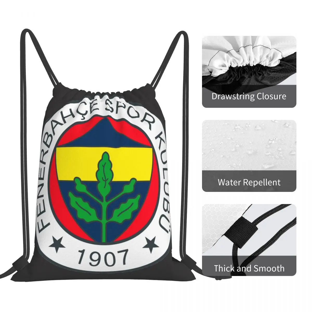 Turquia Fenerbahce-Unisex Cordão Sacos De Esportes, Saco De Ginástica, Fitness, Construção Muscular, Mochila De Compras, SK 1907