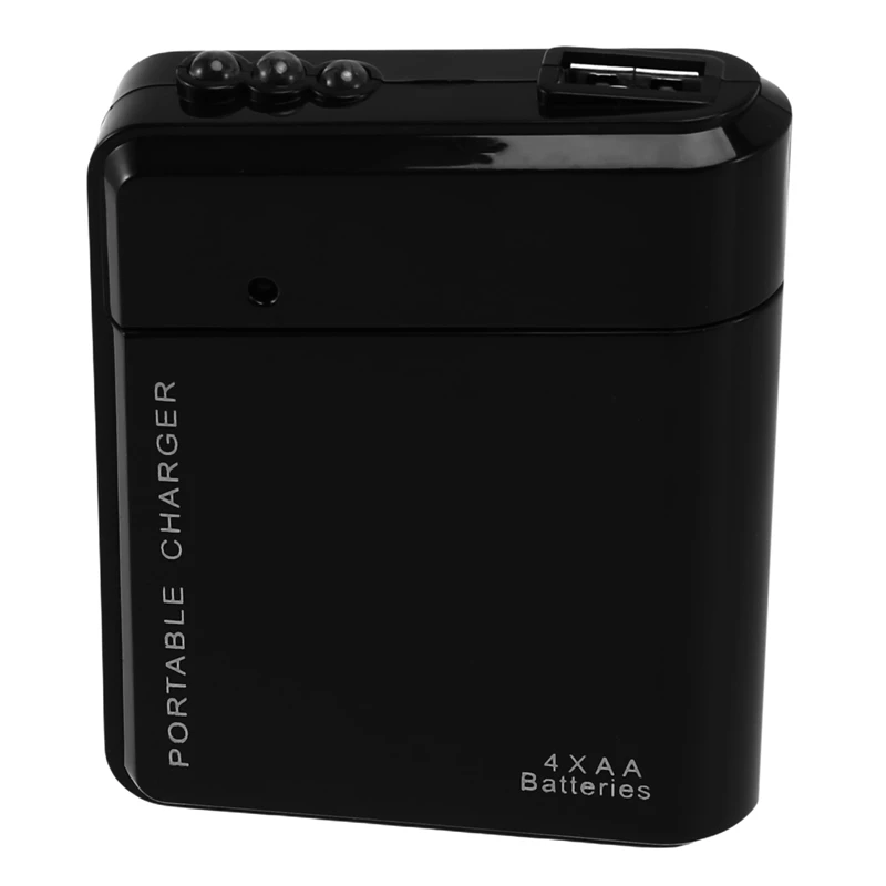 

5X Black 4X AA аккумулятор, Портативное аварийное зарядное устройство USB для сотового телефона