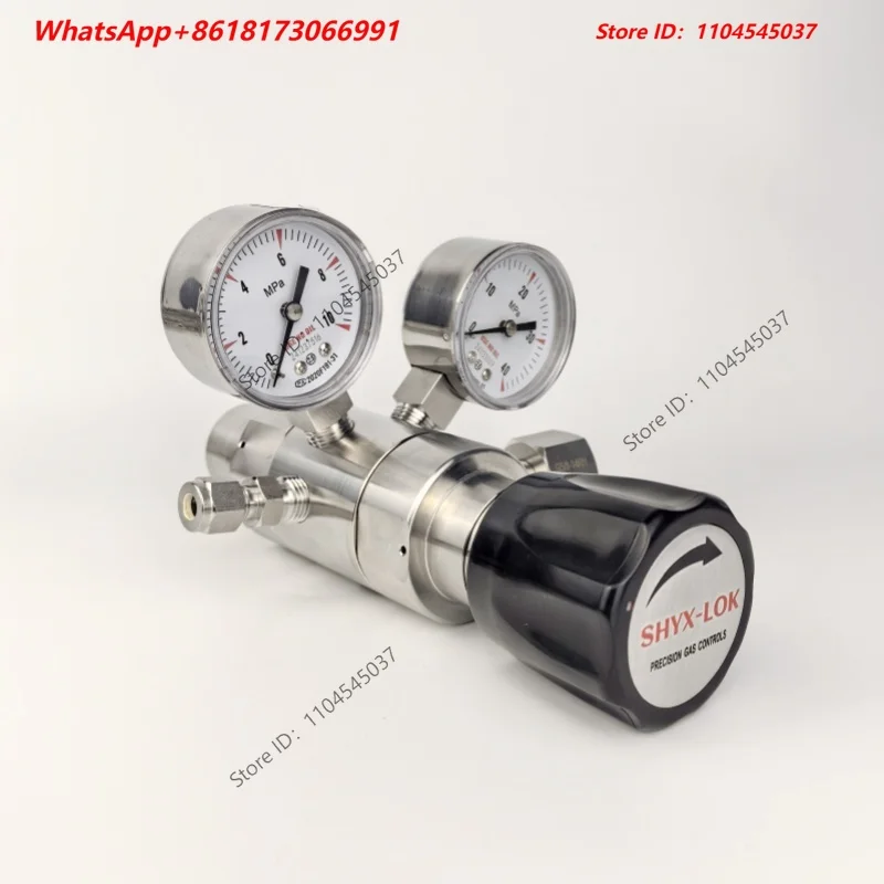 316L Stainless Steel Two-stage Pressure Reducing Valve 25Mpa High-purity Gas Diaphragm Pressure Gauge