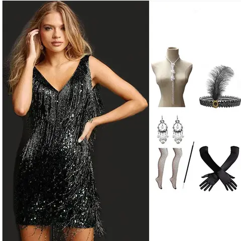 Tofsklänning Kväll Ärmlös Mantel Enfärgad Y2K Dance Paljettklänning Dam Sexig Gatsby Bronzing Middagsfestklänningar 10 best sales bronsklänning - №3