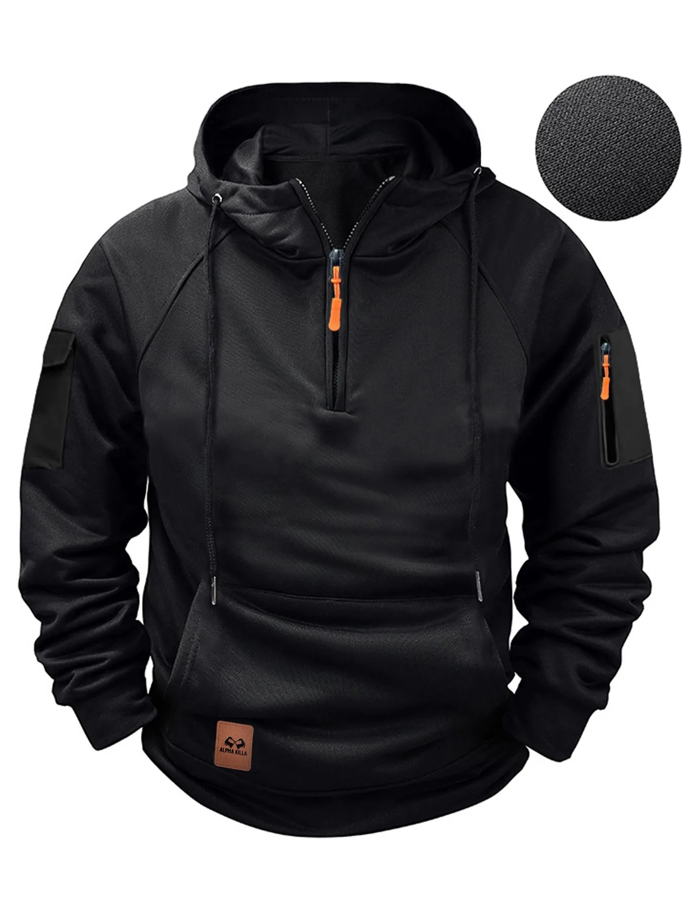

New European and American Spring and Autumn Men's Sweatshirt Hoodie Zipper Multi-Pocket Pullover Sports and Casual Sweatshirt