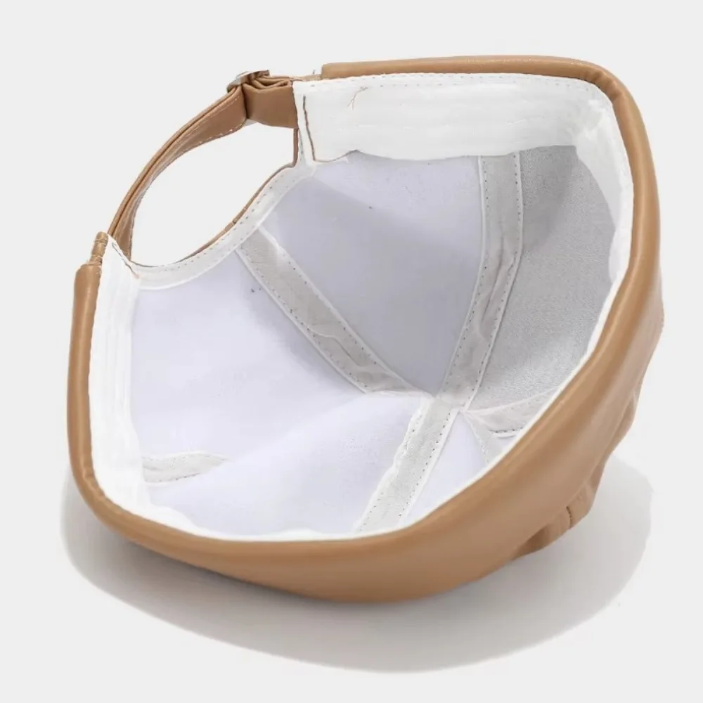 عارضة الرجعية Brimless قبعة بو الجلود قابل للتعديل البطيخ الجلد قبعات بلون دوكر قبعة الخريف الشتاء