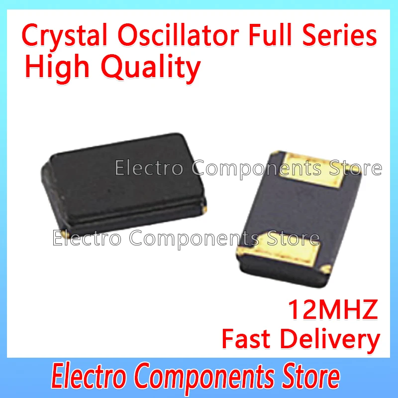 10PCS/Lot 6035 12M 2P SMD Passive Crystal Oscillator 12MHZ 12.000MHZ 6*3.5MM Quartz Crystal Resonator 2Pin 6*3.5 12.000M